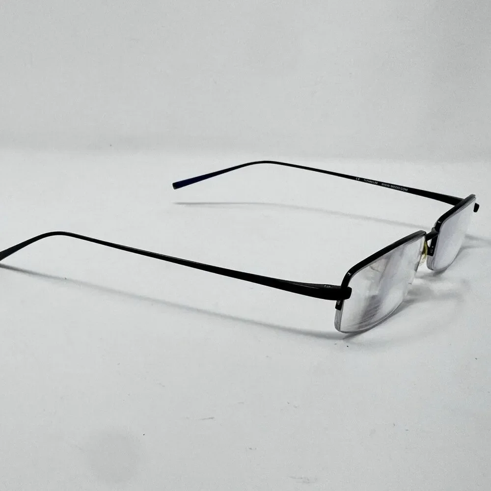 MODO 134 Titanium Black Blue Half Rim Eyeglass Frames 50-18-143